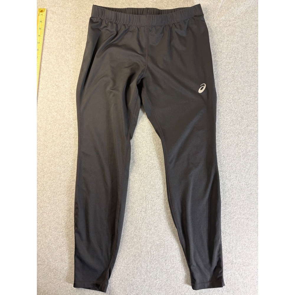ASICS Mens Black Performance Tights XL ML2579 Athletic Leggings Zip Pocket